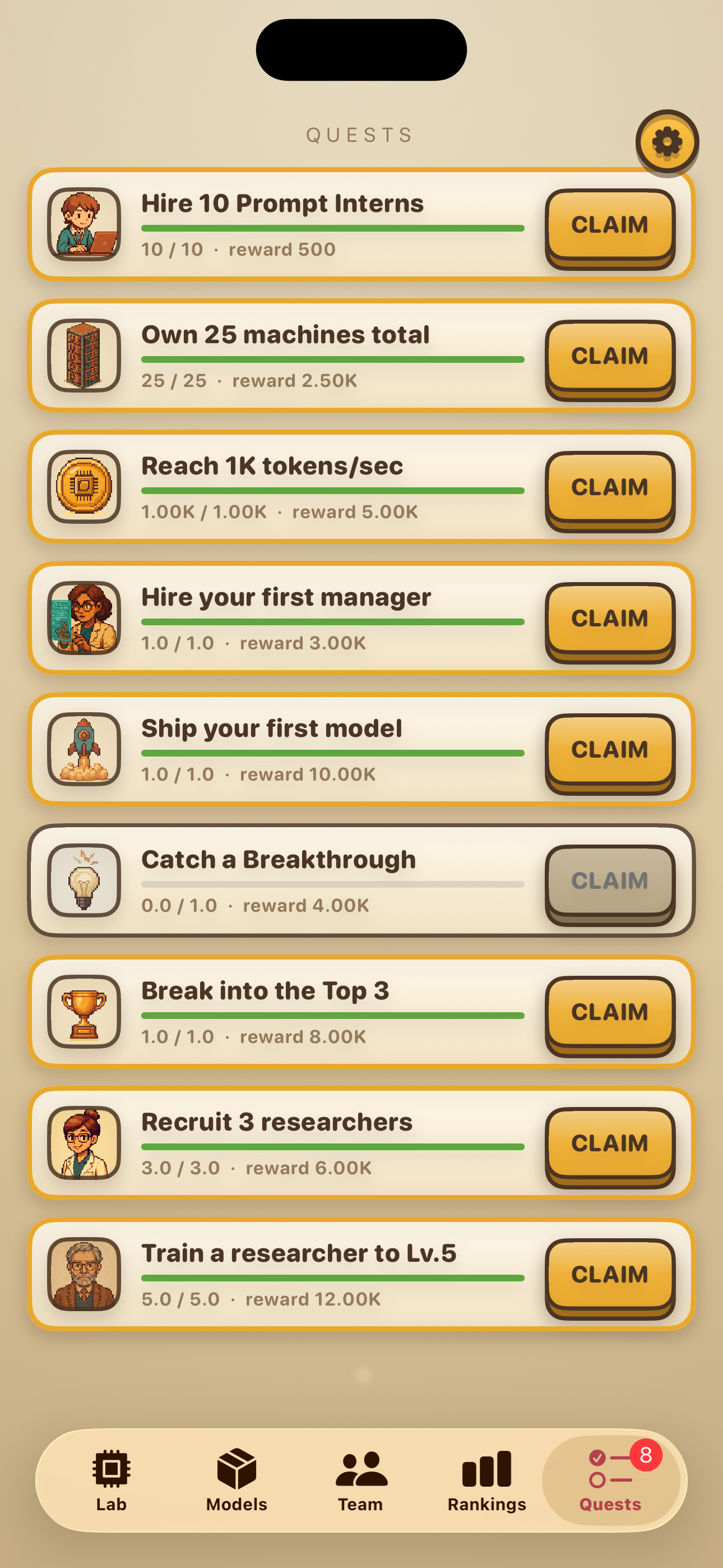 Quests and rewards